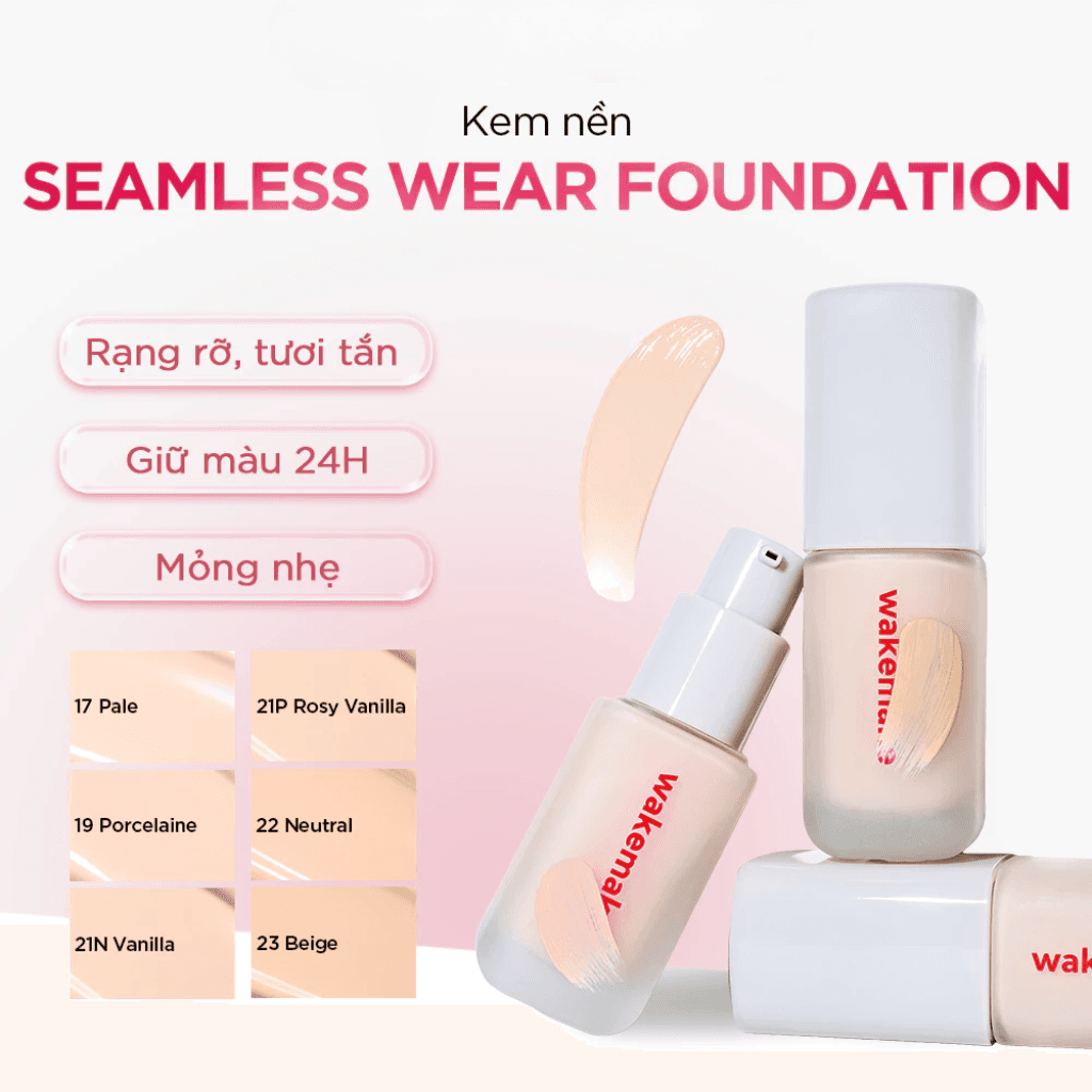 Wakemake Kem nền Seamless Wear Foundation SPF30/PA+++ 30ml thumb 4