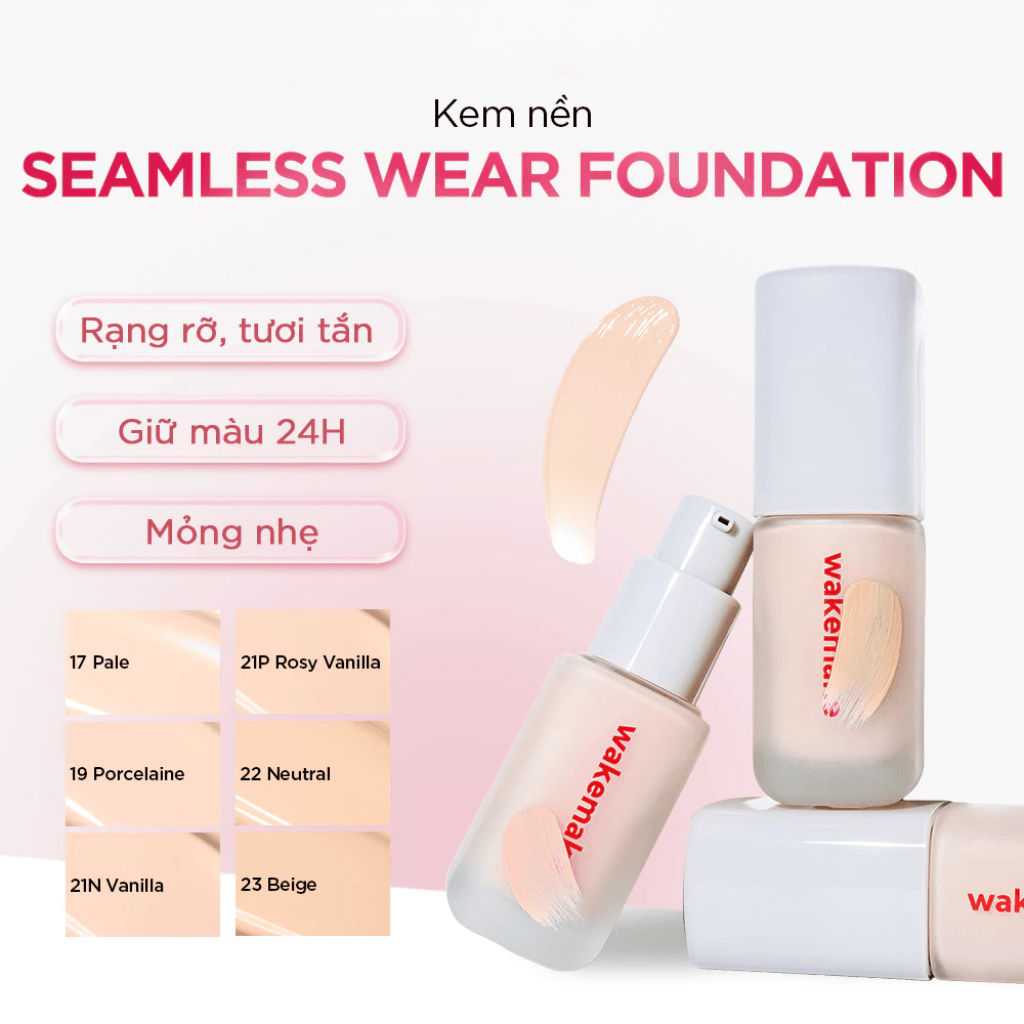 Wakemake Kem nền Seamless Wear Foundation SPF30/PA+++ 30ml 4