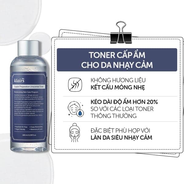Dear, Klairs nước hoa hồng Supple Preparation Unscented Toner thumb 8