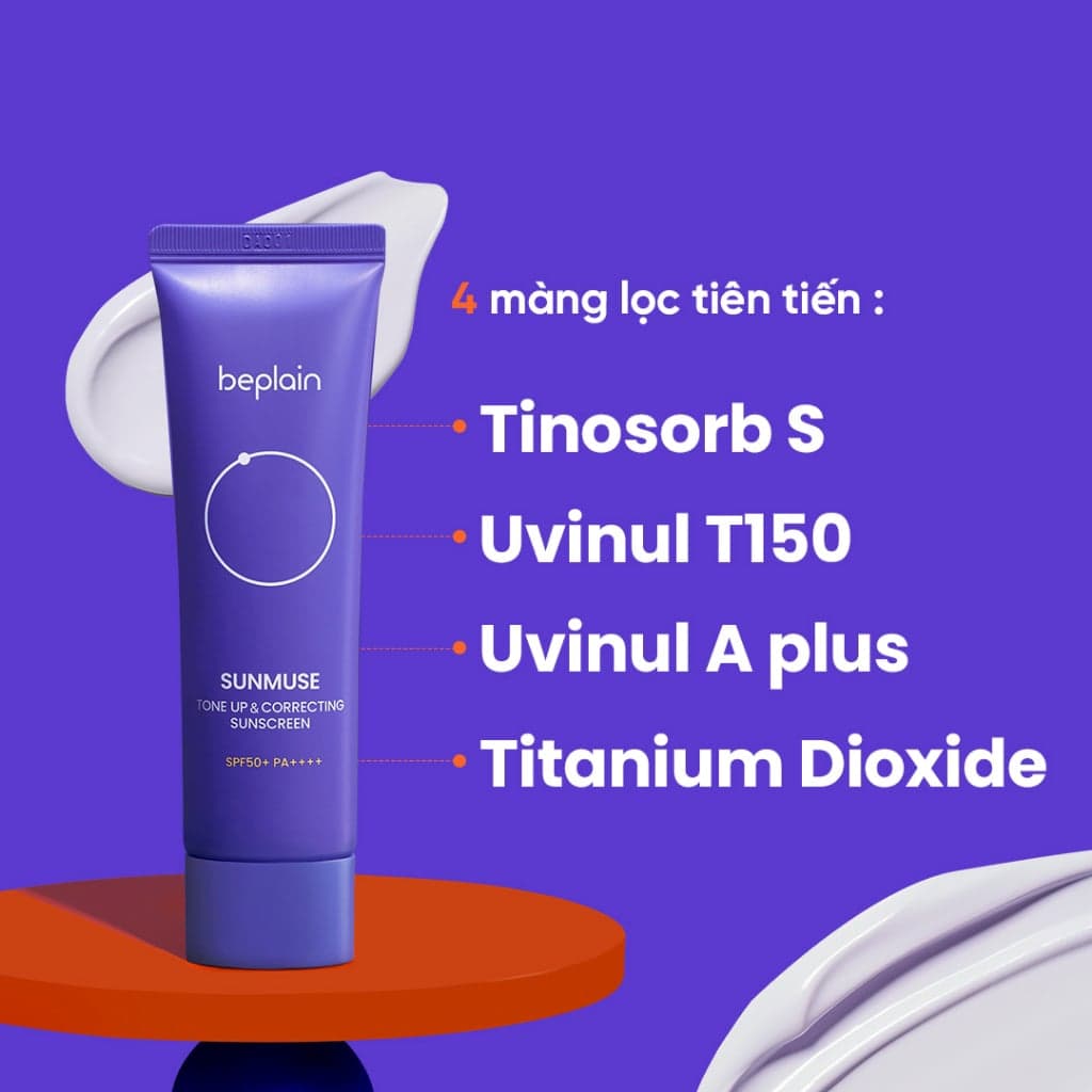 Beplain Kem chống nắng Sunmuse Tone-Up & Correcting Sunscreen SPF50+ PA++++ 50ml thumb 5